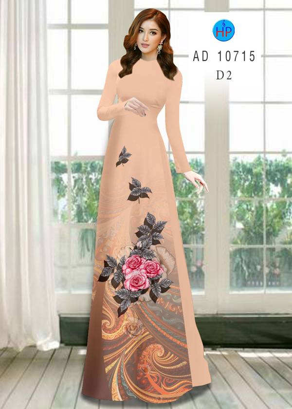 Vải Áo Dài Hoa Hồng Mới Ra AD 10715 37 Vải Áo Dài Hoa Hồng Mới Ra AD 10715