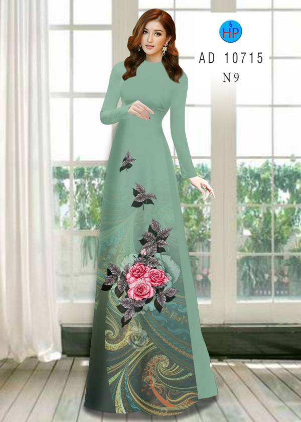 Vải Áo Dài Hoa Hồng Mới Ra AD 10715 40 Vải Áo Dài Hoa Hồng Mới Ra AD 10715