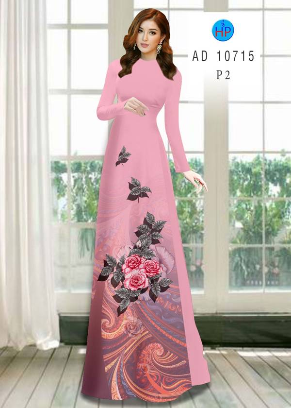 Vải Áo Dài Hoa Hồng Mới Ra AD 10715 41 Vải Áo Dài Hoa Hồng Mới Ra AD 10715
