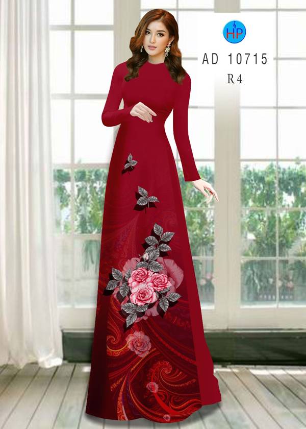 Vải Áo Dài Hoa Hồng Mới Ra AD 10715 42 Vải Áo Dài Hoa Hồng Mới Ra AD 10715