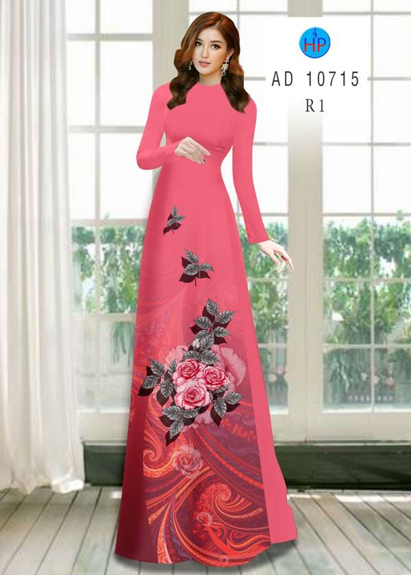 Vải Áo Dài Hoa Hồng Mới Ra AD 10715 43 Vải Áo Dài Hoa Hồng Mới Ra AD 10715