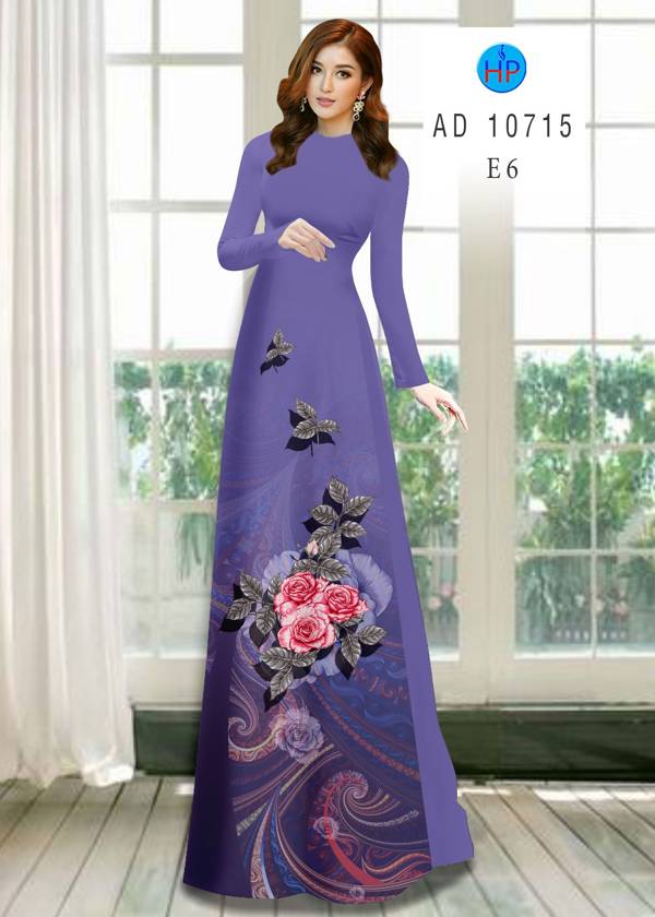 Vải Áo Dài Hoa Hồng Mới Ra AD 10715 47 Vải Áo Dài Hoa Hồng Mới Ra AD 10715