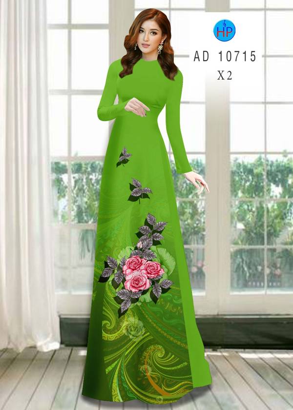 Vải Áo Dài Hoa Hồng Mới Ra AD 10715 45 Vải Áo Dài Hoa Hồng Mới Ra AD 10715