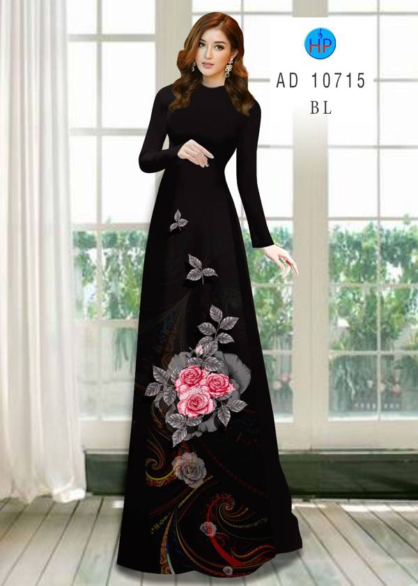 Vải Áo Dài Hoa Hồng Mới Ra AD 10715 46 Vải Áo Dài Hoa Hồng Mới Ra AD 10715