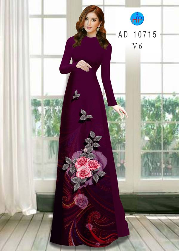 Vải Áo Dài Hoa Hồng Mới Ra AD 10715 51 Vải Áo Dài Hoa Hồng Mới Ra AD 10715