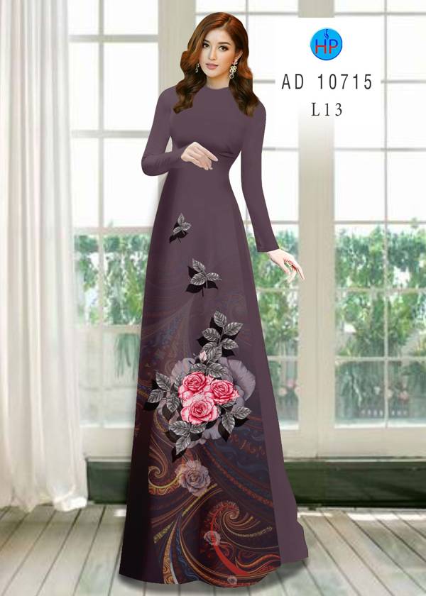 Vải Áo Dài Hoa Hồng Mới Ra AD 10715 49 Vải Áo Dài Hoa Hồng Mới Ra AD 10715