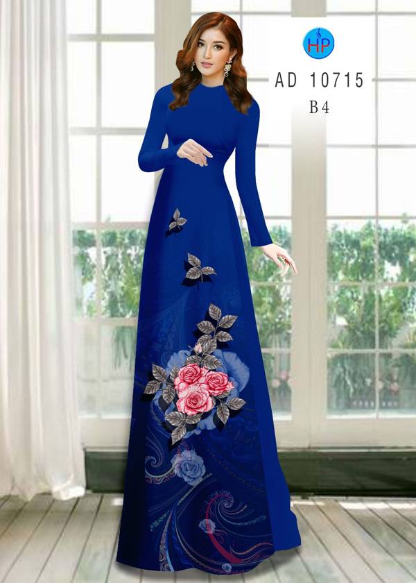 Vải Áo Dài Hoa Hồng Mới Ra AD 10715 52 Vải Áo Dài Hoa Hồng Mới Ra AD 10715