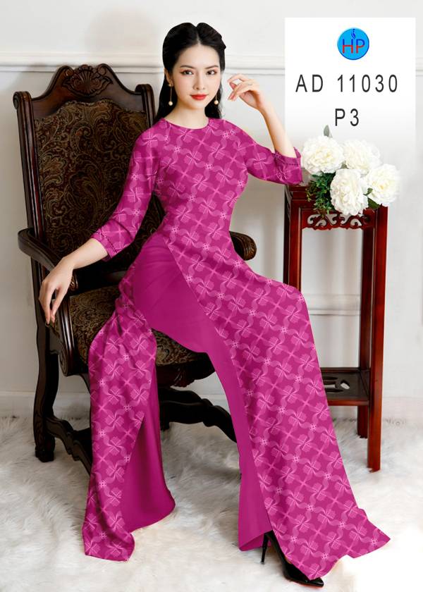 Vải Áo Dài Hoa Văn Mới Ra AD 11030