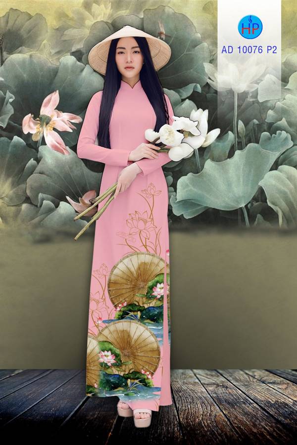 Vải Áo Dài Hoa Sen Mới Ra AD 10076 38 Vải Áo Dài Hoa Sen Mới Ra AD 10076