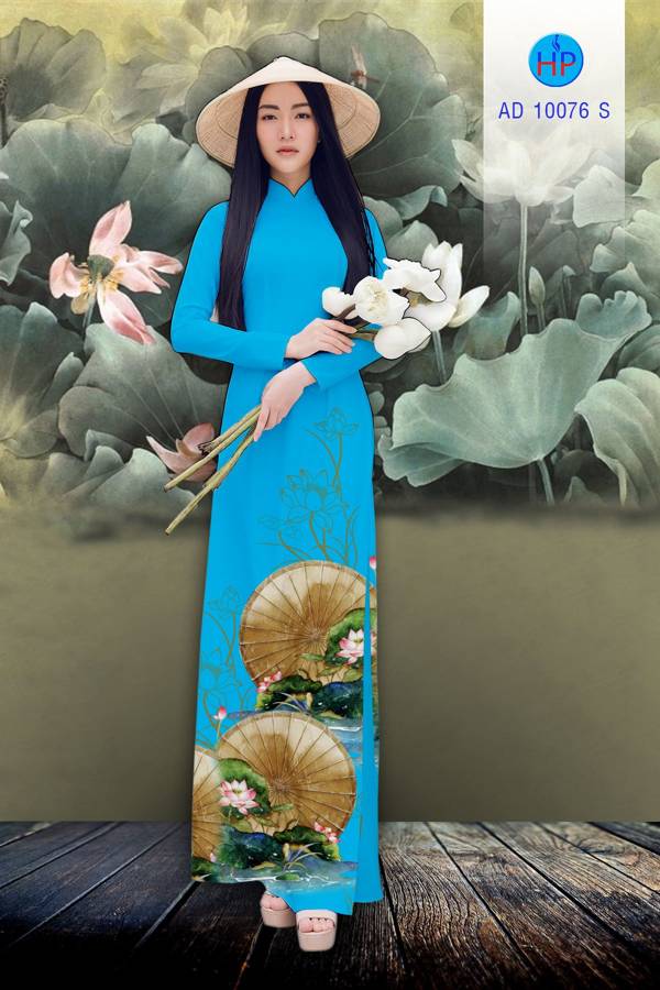 Vải Áo Dài Hoa Sen Mới Ra AD 10076 43 Vải Áo Dài Hoa Sen Mới Ra AD 10076