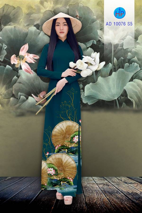 Vải Áo Dài Hoa Sen Mới Ra AD 10076 42 Vải Áo Dài Hoa Sen Mới Ra AD 10076