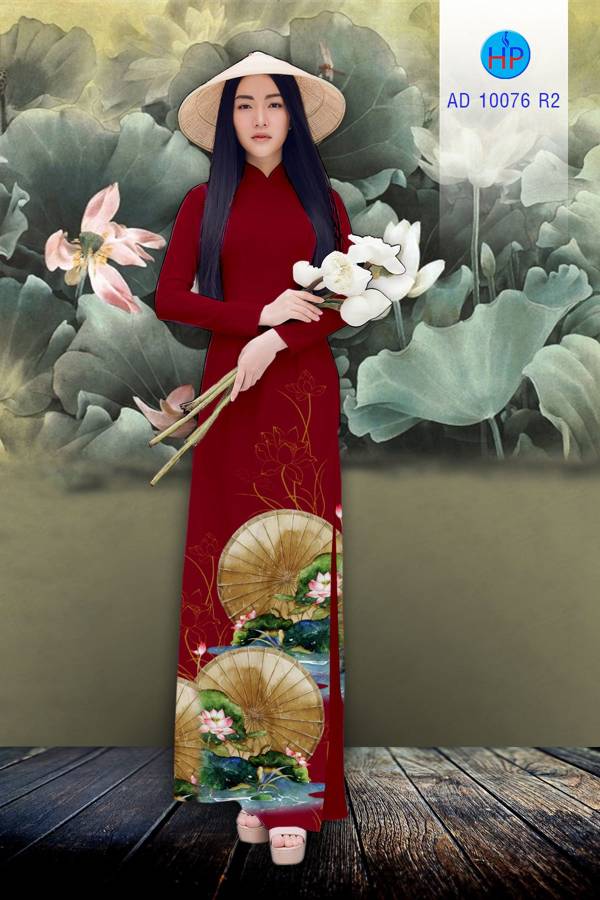 Vải Áo Dài Hoa Sen Mới Ra AD 10076 40 Vải Áo Dài Hoa Sen Mới Ra AD 10076