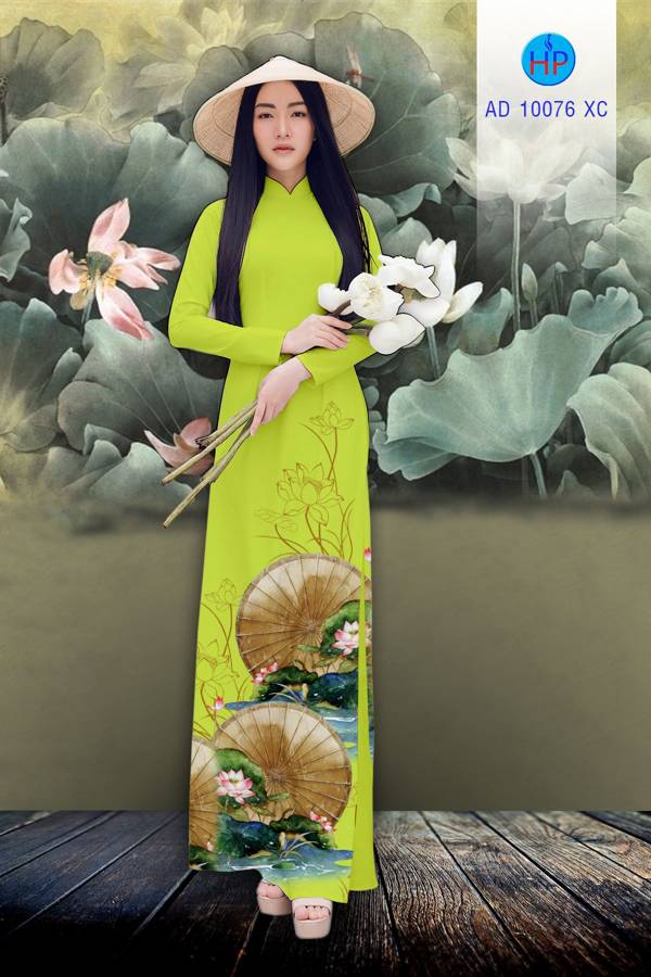 Vải Áo Dài Hoa Sen Mới Ra AD 10076 45 Vải Áo Dài Hoa Sen Mới Ra AD 10076