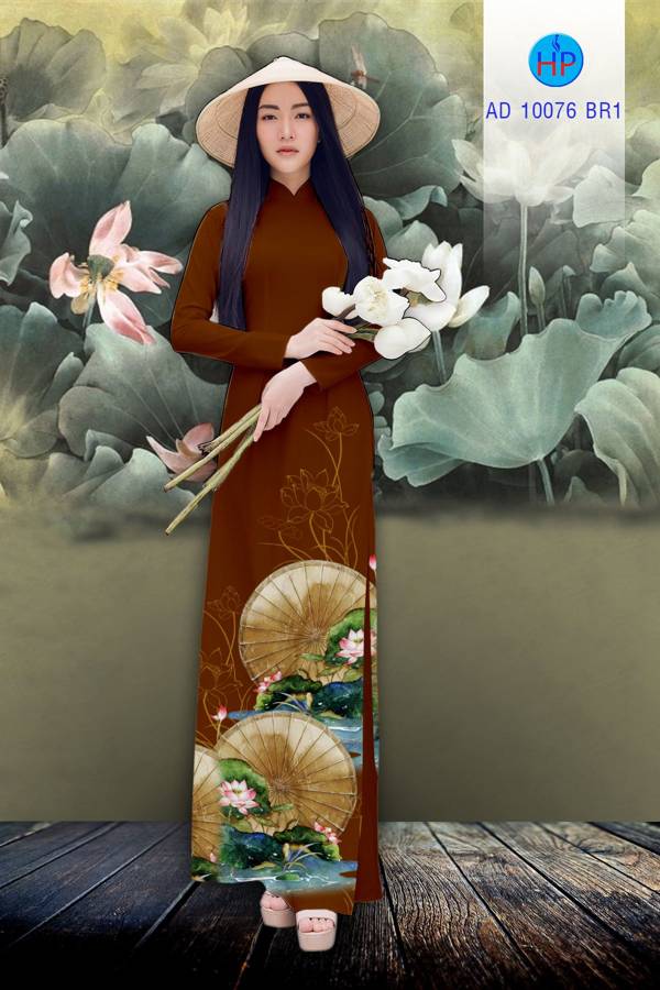 Vải Áo Dài Hoa Sen Mới Ra AD 10076 49 Vải Áo Dài Hoa Sen Mới Ra AD 10076