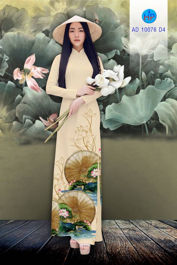 Vải Áo Dài Hoa Sen Mới Ra AD 10076 50 Vải Áo Dài Hoa Sen Mới Ra AD 10076