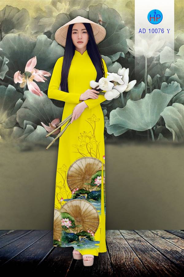Vải Áo Dài Hoa Sen Mới Ra AD 10076 48 Vải Áo Dài Hoa Sen Mới Ra AD 10076