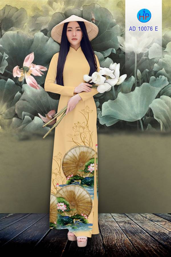 Vải Áo Dài Hoa Sen Mới Ra AD 10076 51 Vải Áo Dài Hoa Sen Mới Ra AD 10076