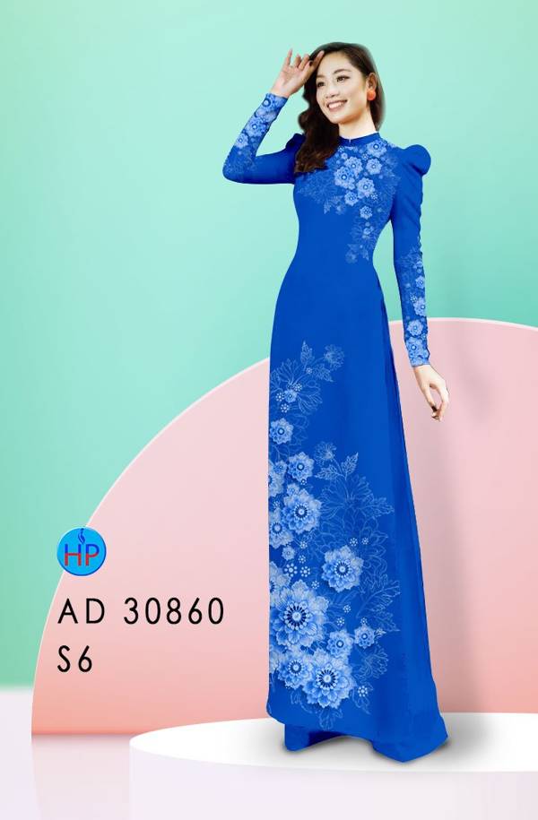 Vải Áo Dài Hoa In 3D Độc Đáo AD 30860 37 Vải Áo Dài Hoa In 3D Độc Đáo AD 30860