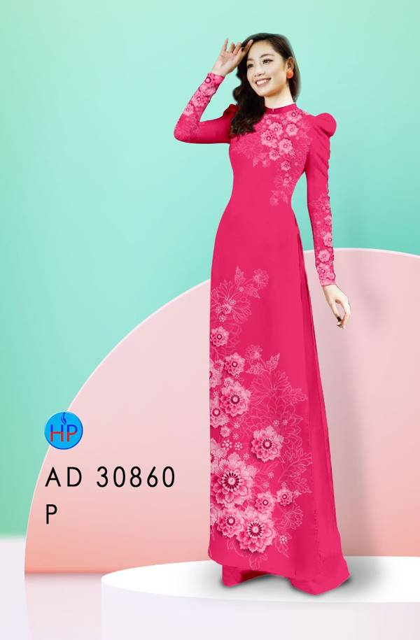 Vải Áo Dài Hoa In 3D Độc Đáo AD 30860 40 Vải Áo Dài Hoa In 3D Độc Đáo AD 30860