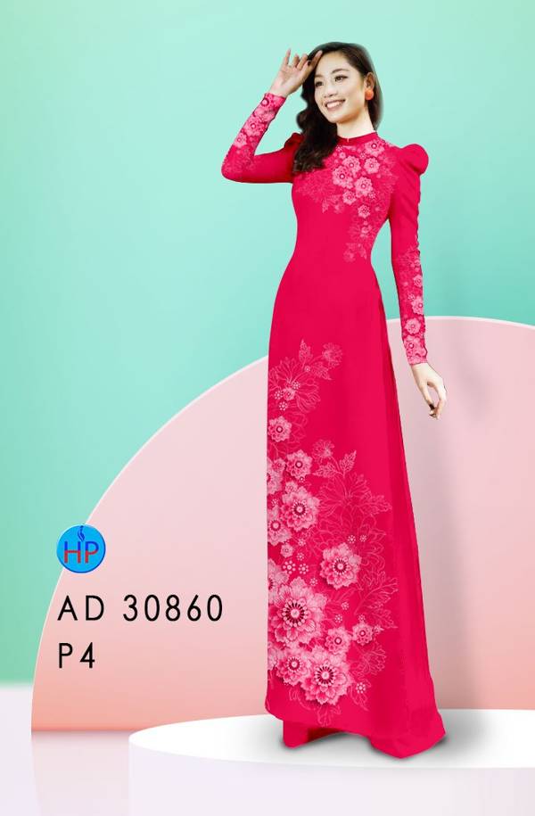 Vải Áo Dài Hoa In 3D Độc Đáo AD 30860 39 Vải Áo Dài Hoa In 3D Độc Đáo AD 30860