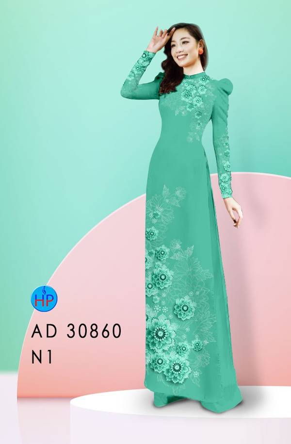Vải Áo Dài Hoa In 3D Độc Đáo AD 30860 43 Vải Áo Dài Hoa In 3D Độc Đáo AD 30860