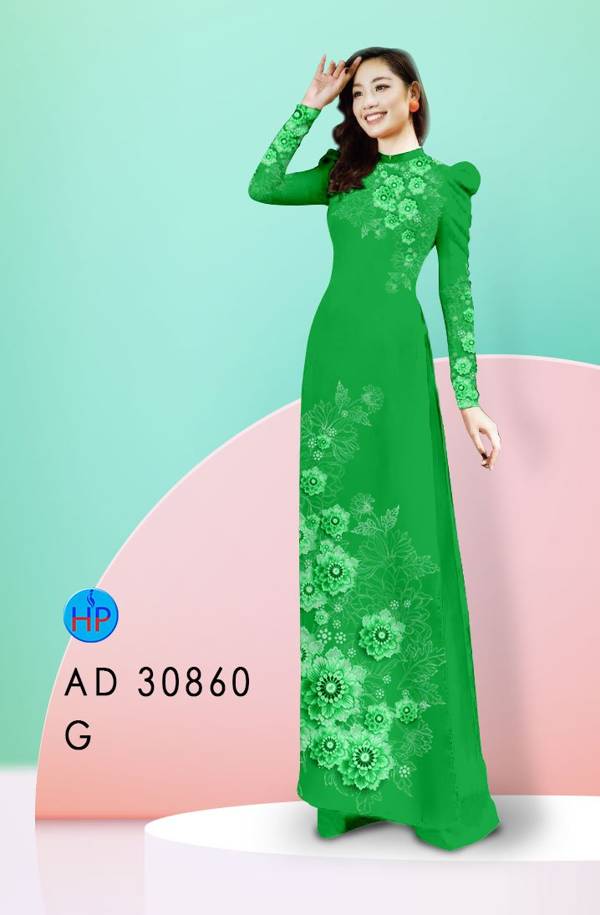 Vải Áo Dài Hoa In 3D Độc Đáo AD 30860 45 Vải Áo Dài Hoa In 3D Độc Đáo AD 30860