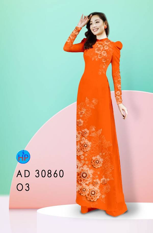 Vải Áo Dài Hoa In 3D Độc Đáo AD 30860 41 Vải Áo Dài Hoa In 3D Độc Đáo AD 30860