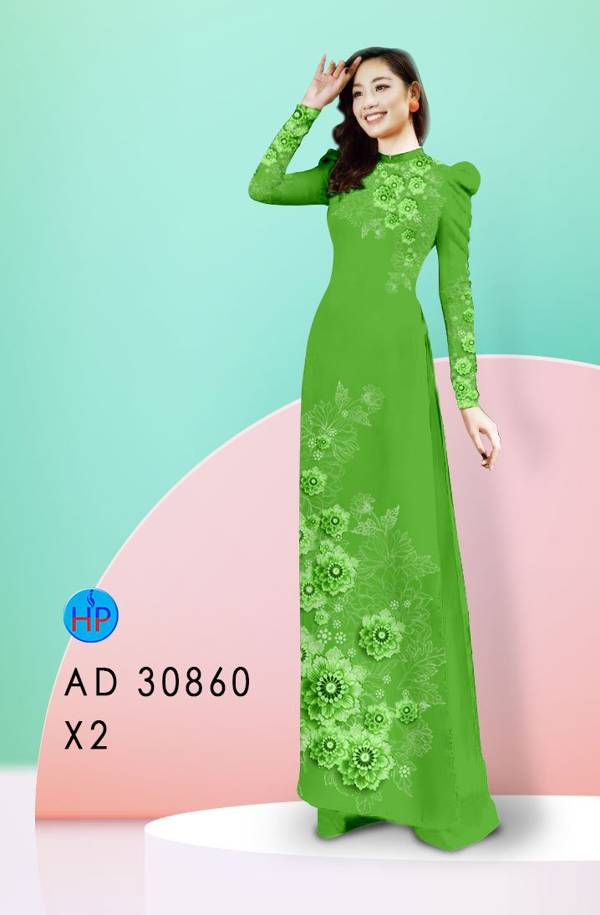 Vải Áo Dài Hoa In 3D Độc Đáo AD 30860 46 Vải Áo Dài Hoa In 3D Độc Đáo AD 30860