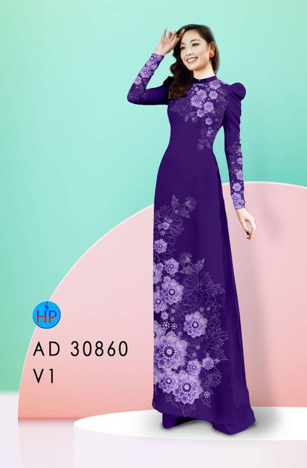 Vải Áo Dài Hoa In 3D Độc Đáo AD 30860 52 Vải Áo Dài Hoa In 3D Độc Đáo AD 30860