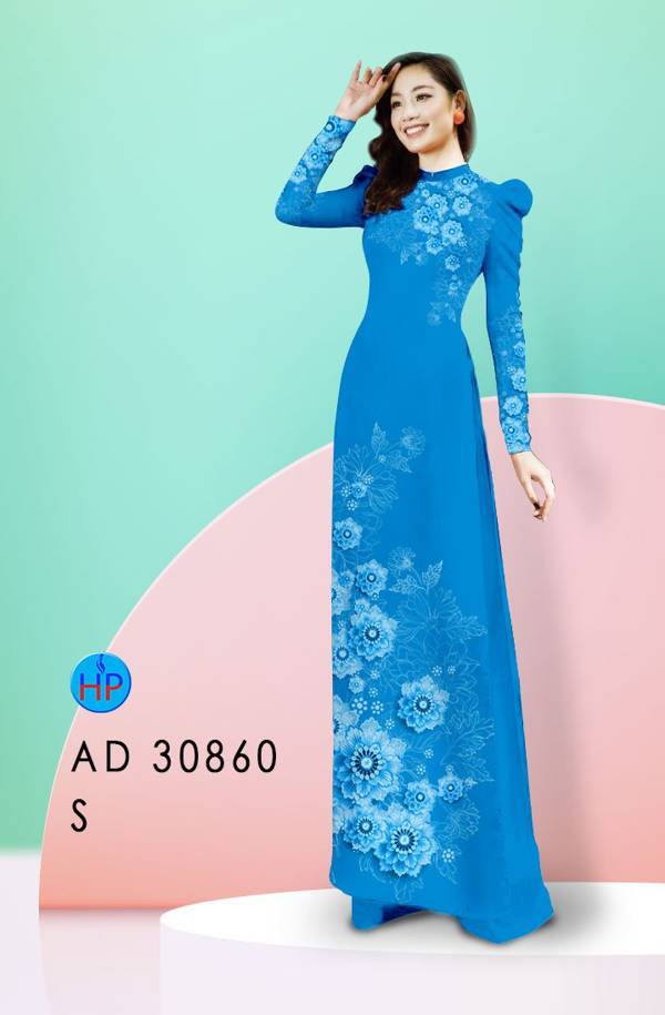 Vải Áo Dài Hoa In 3D Độc Đáo AD 30860 51 Vải Áo Dài Hoa In 3D Độc Đáo AD 30860