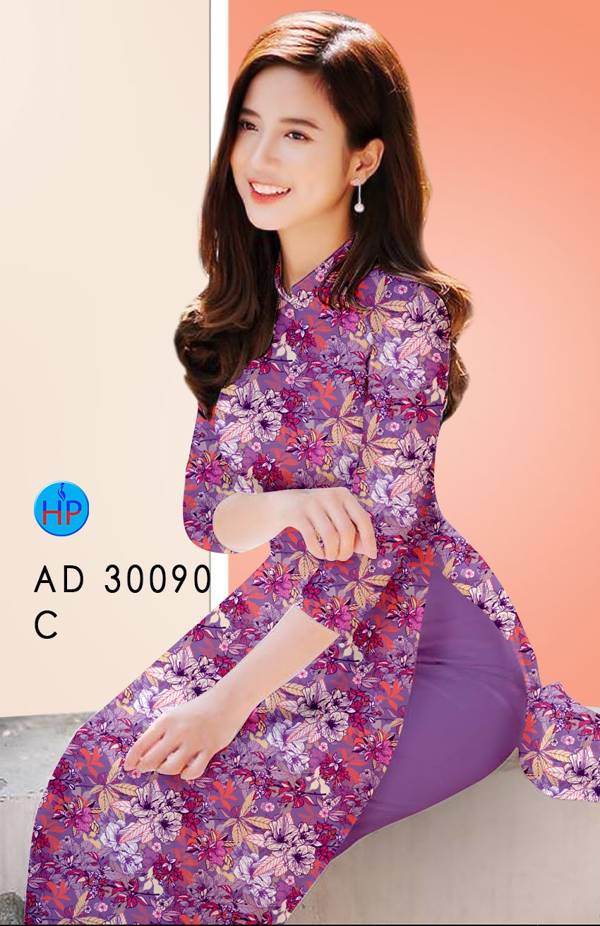 Vải Áo Dài Hoa Đều Độc Đáo AD 30090