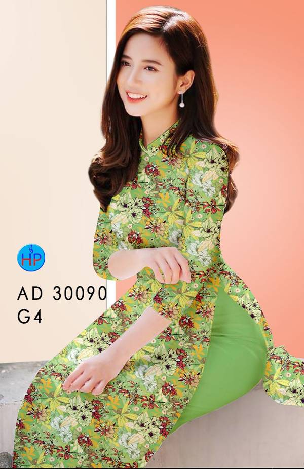 Vải Áo Dài Hoa Đều Độc Đáo AD 30090