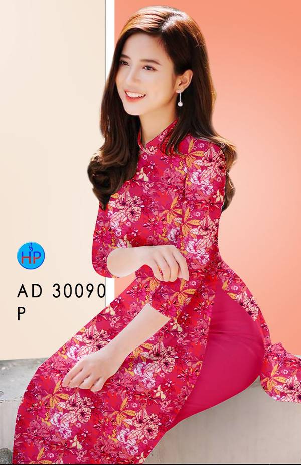 Vải Áo Dài Hoa Đều Độc Đáo AD 30090