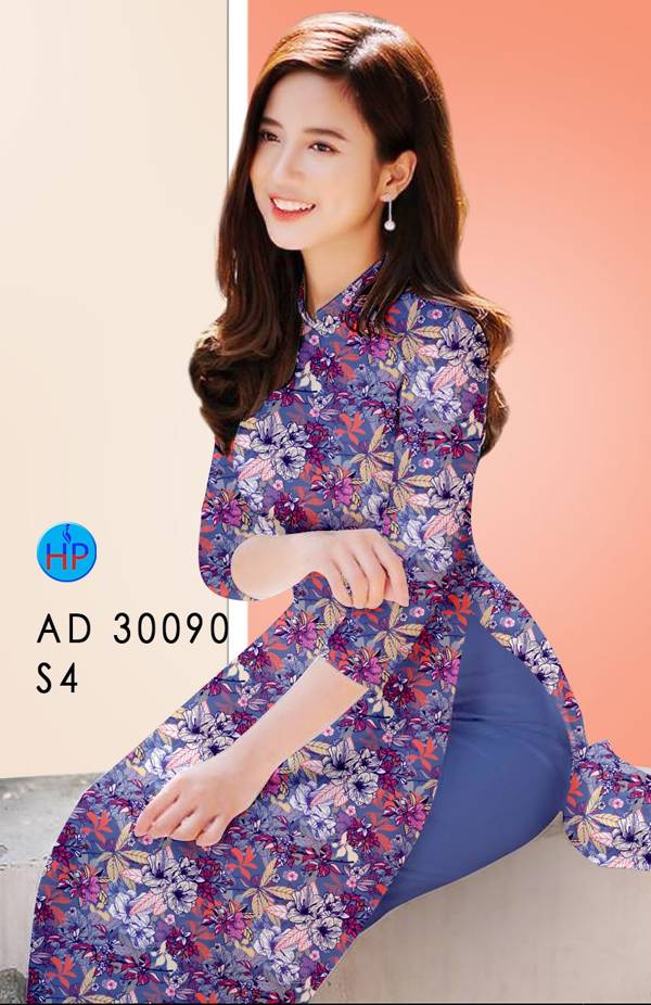 Vải Áo Dài Hoa Đều Độc Đáo AD 30090