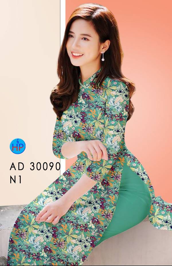 Vải Áo Dài Hoa Đều Độc Đáo AD 30090