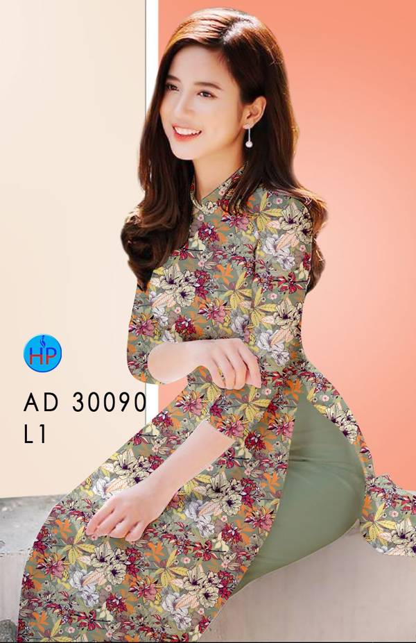 Vải Áo Dài Hoa Đều Độc Đáo AD 30090