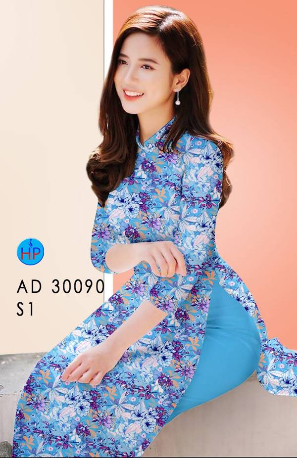 Vải Áo Dài Hoa Đều Độc Đáo AD 30090