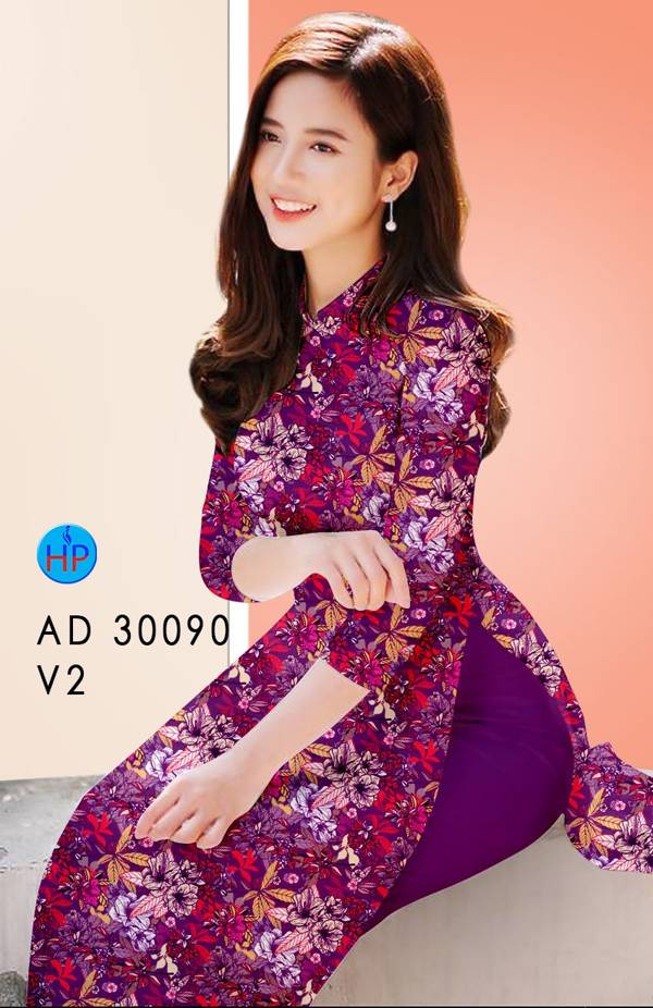 Vải Áo Dài Hoa Đều Độc Đáo AD 30090