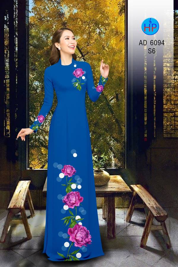 Vải Áo Dài Hoa Cẩm Chướng Kiểu Mới AD 6094