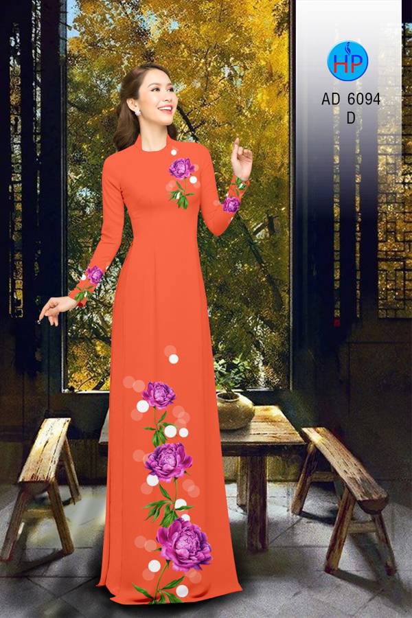 Vải Áo Dài Hoa Cẩm Chướng Kiểu Mới AD 6094