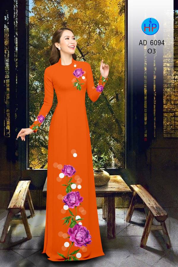 Vải Áo Dài Hoa Cẩm Chướng Kiểu Mới AD 6094