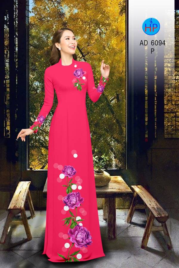 Vải Áo Dài Hoa Cẩm Chướng Kiểu Mới AD 6094