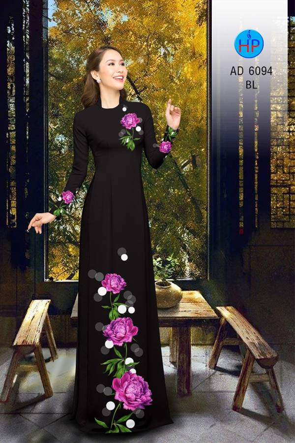 Vải Áo Dài Hoa Cẩm Chướng Kiểu Mới AD 6094