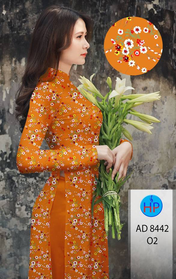 Vải Áo Dài Hoa Nhí Kiểu Mới AD 8442 38 Vải Áo Dài Hoa Nhí Kiểu Mới AD 8442