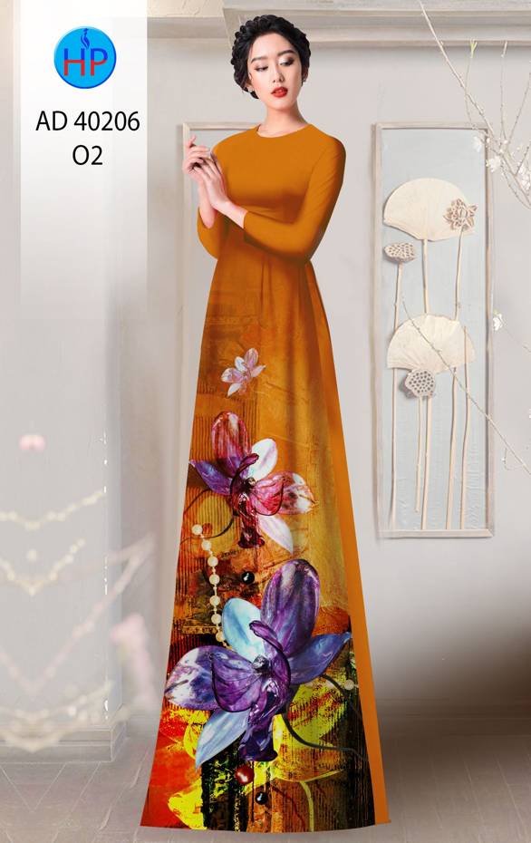 Vải Áo Dài Hoa In 3D Mới Ra AD 40206 38 Vải Áo Dài Hoa In 3D Mới Ra AD 40206