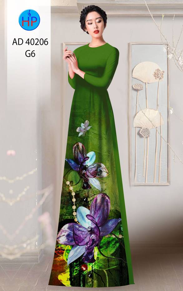 Vải Áo Dài Hoa In 3D Mới Ra AD 40206 42 Vải Áo Dài Hoa In 3D Mới Ra AD 40206