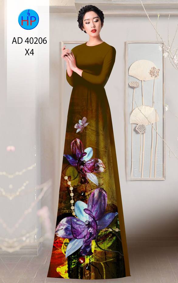 Vải Áo Dài Hoa In 3D Mới Ra AD 40206 43 Vải Áo Dài Hoa In 3D Mới Ra AD 40206