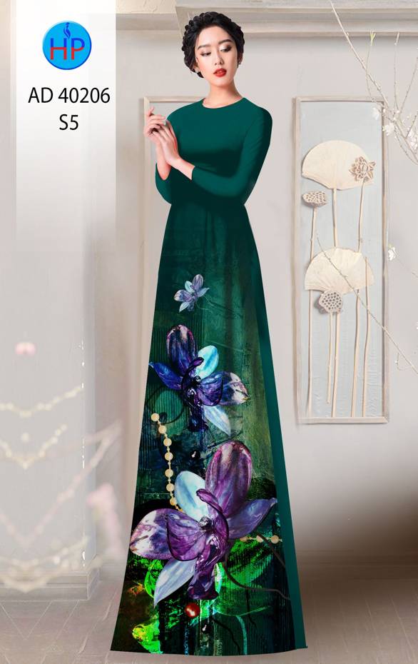 Vải Áo Dài Hoa In 3D Mới Ra AD 40206 48 Vải Áo Dài Hoa In 3D Mới Ra AD 40206