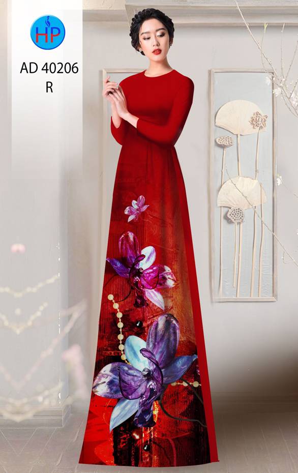 Vải Áo Dài Hoa In 3D Mới Ra AD 40206 52 Vải Áo Dài Hoa In 3D Mới Ra AD 40206