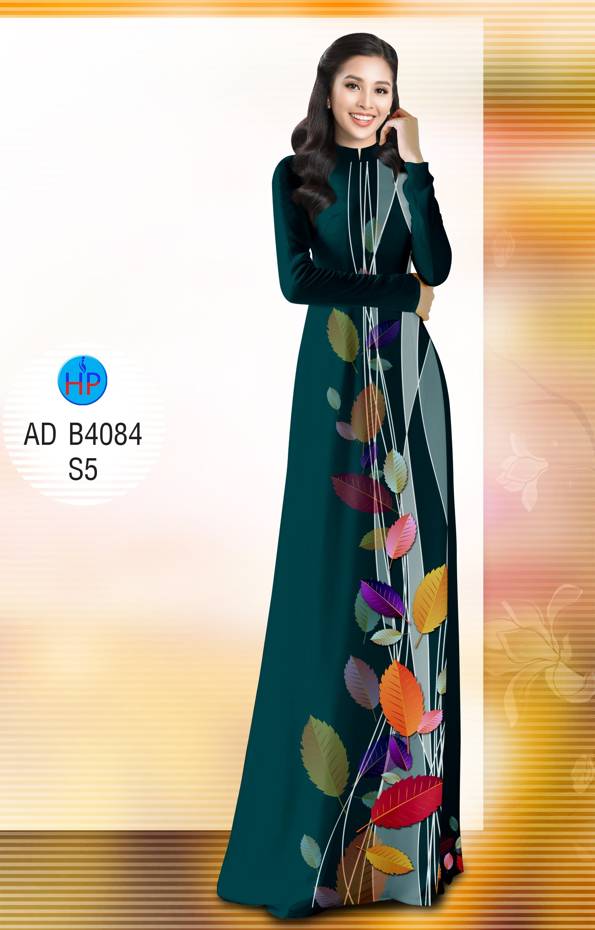 Vải Áo Dài In Hình Lá Độc Đáo AD B4084 38 Vải Áo Dài In Hình Lá Độc Đáo AD B4084